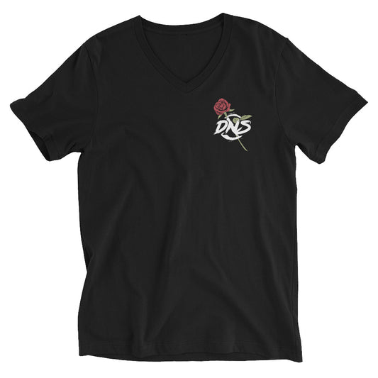 DNS Rose Motif V-Neck T-Shirt
